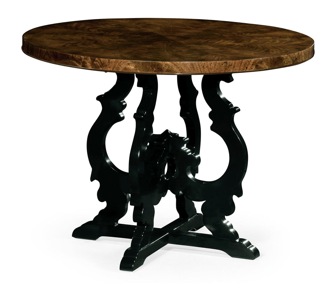 Kensington Collection - Brown mahogany center table with black painted base