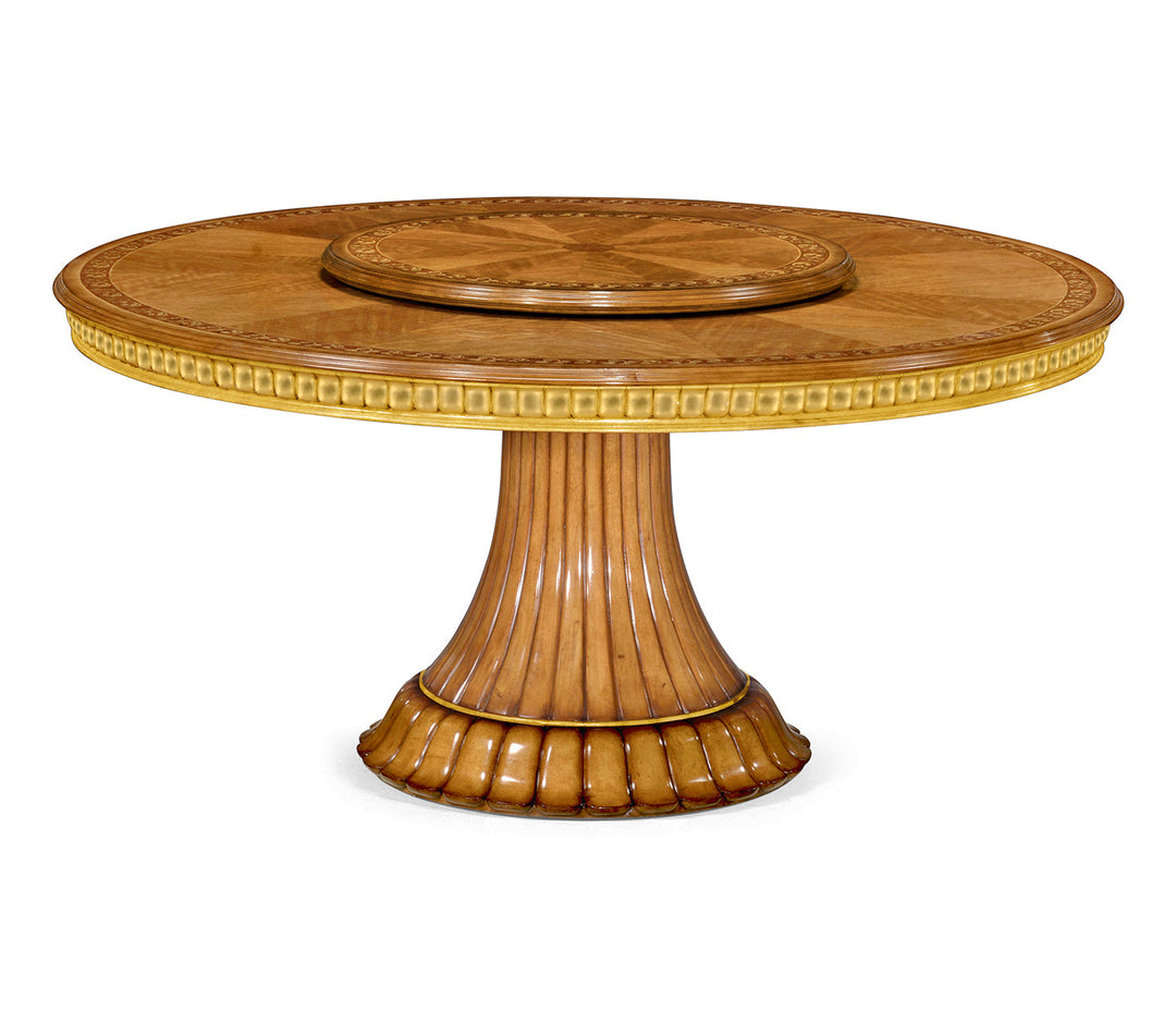 Versailles Collection - 63" Gilded round dining table with lazy susan