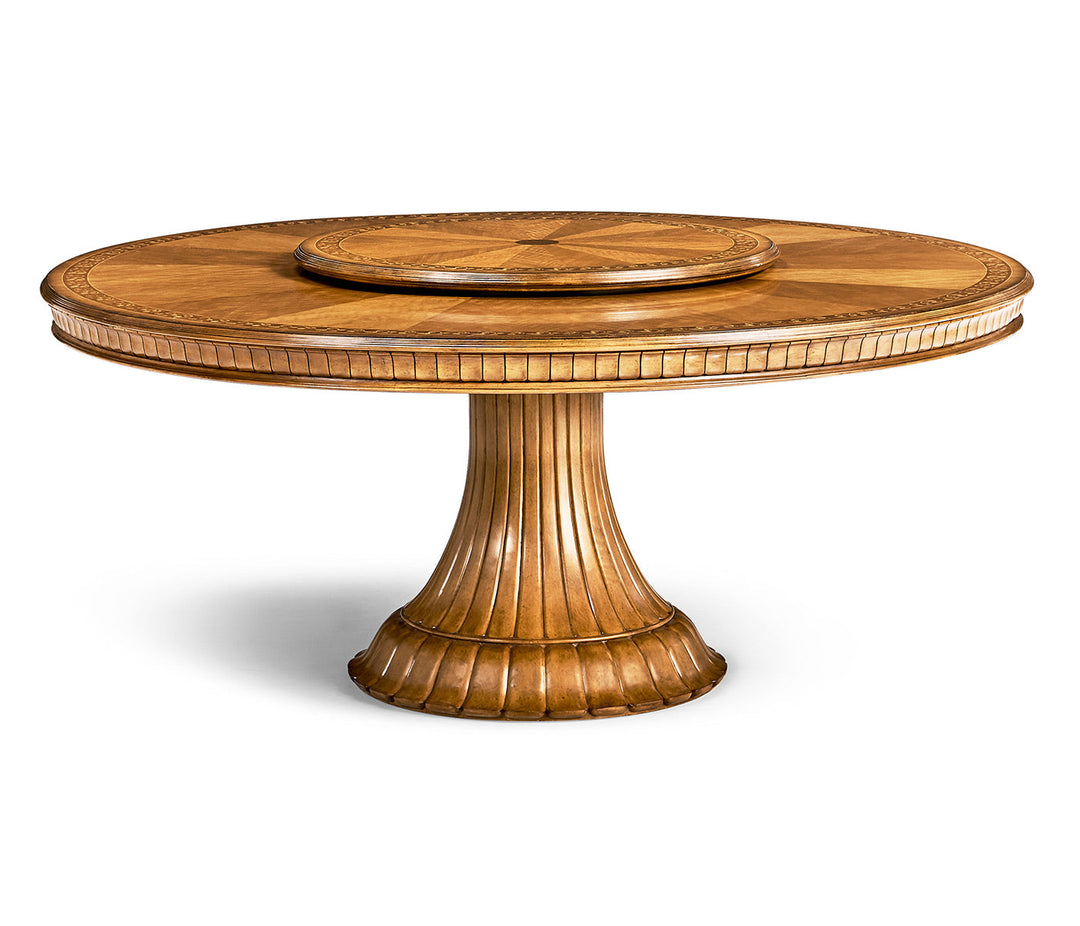 Versailles Collection - 71" Round dining table with lazy susan