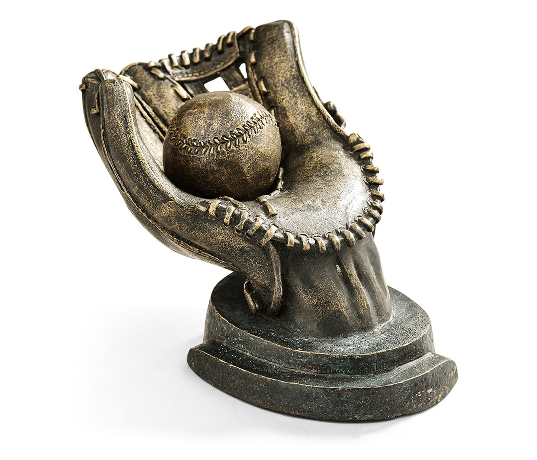 Curated Collection - Antique Dark Bronze Baseball Mitt & Ball