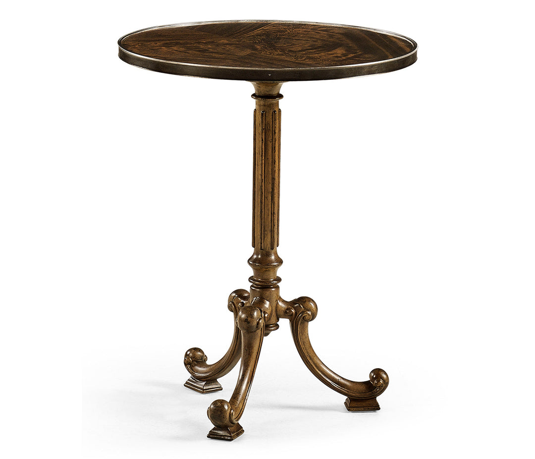 Brompton Collection - Brown Mahogany Lamp Table with Brass Moulding