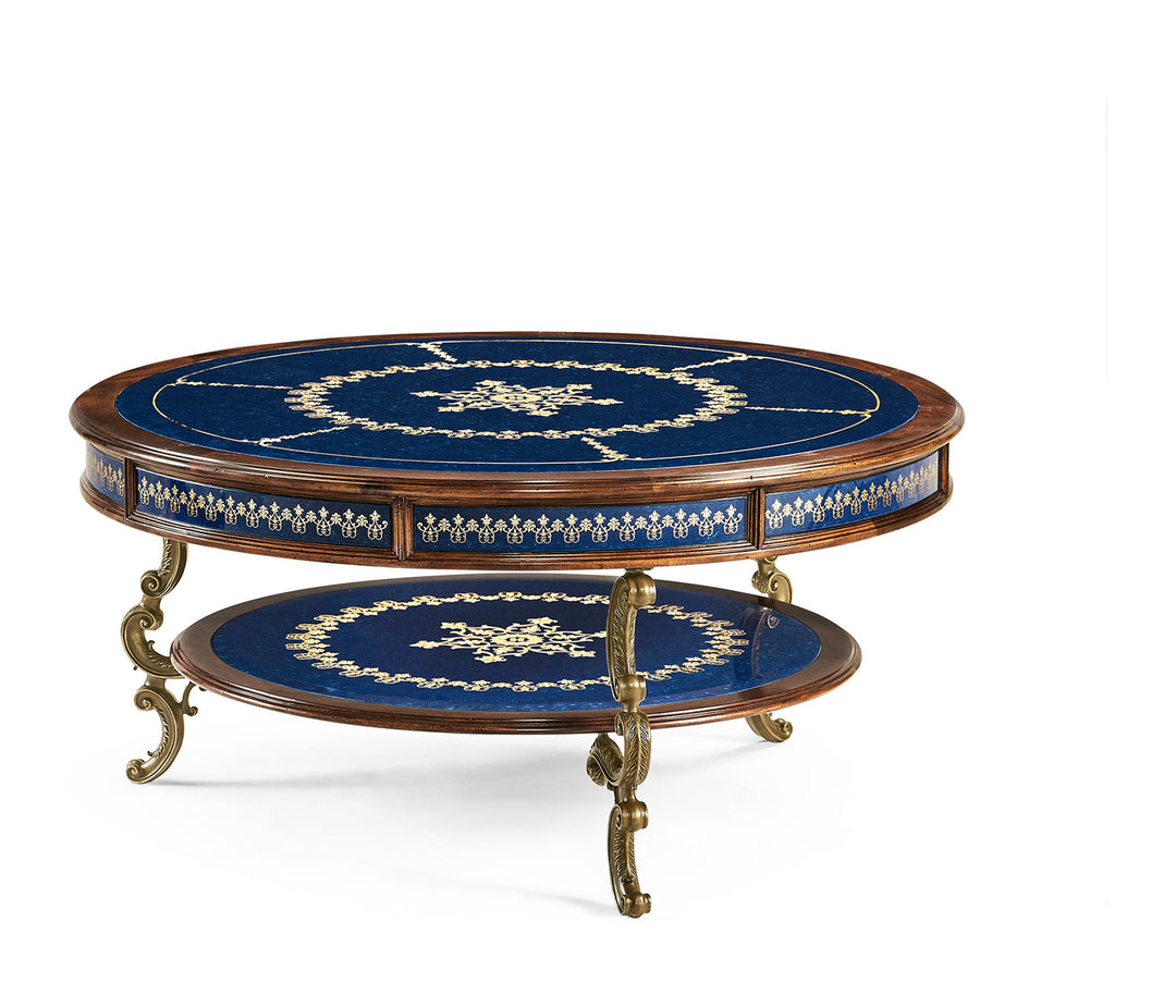 Lapis Blue Round Coffee Table