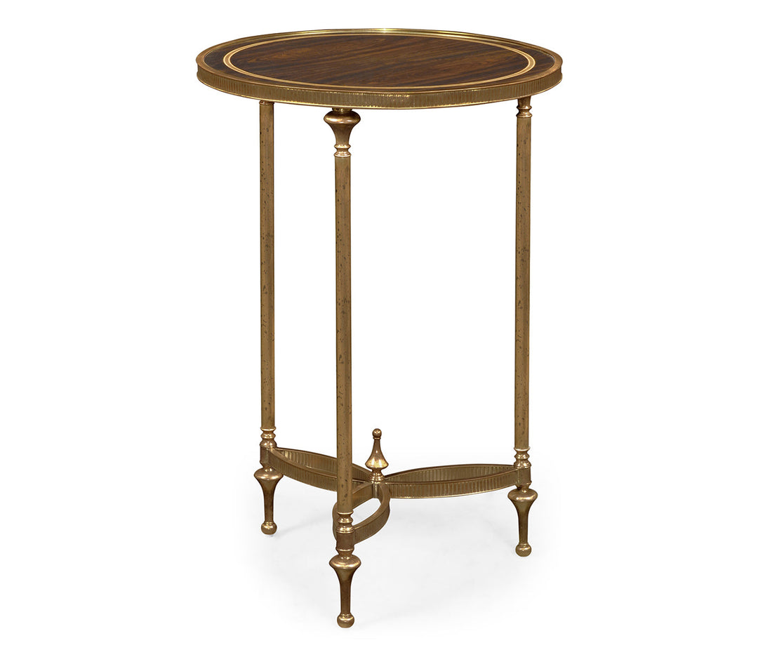 Curated Collection - Small Round Dark Santos & Brass End Table