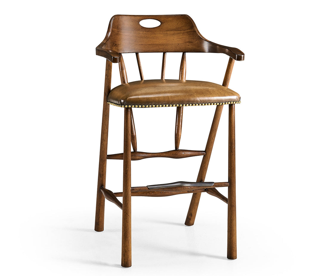 Smokers Style Country Walnut Bar Stool