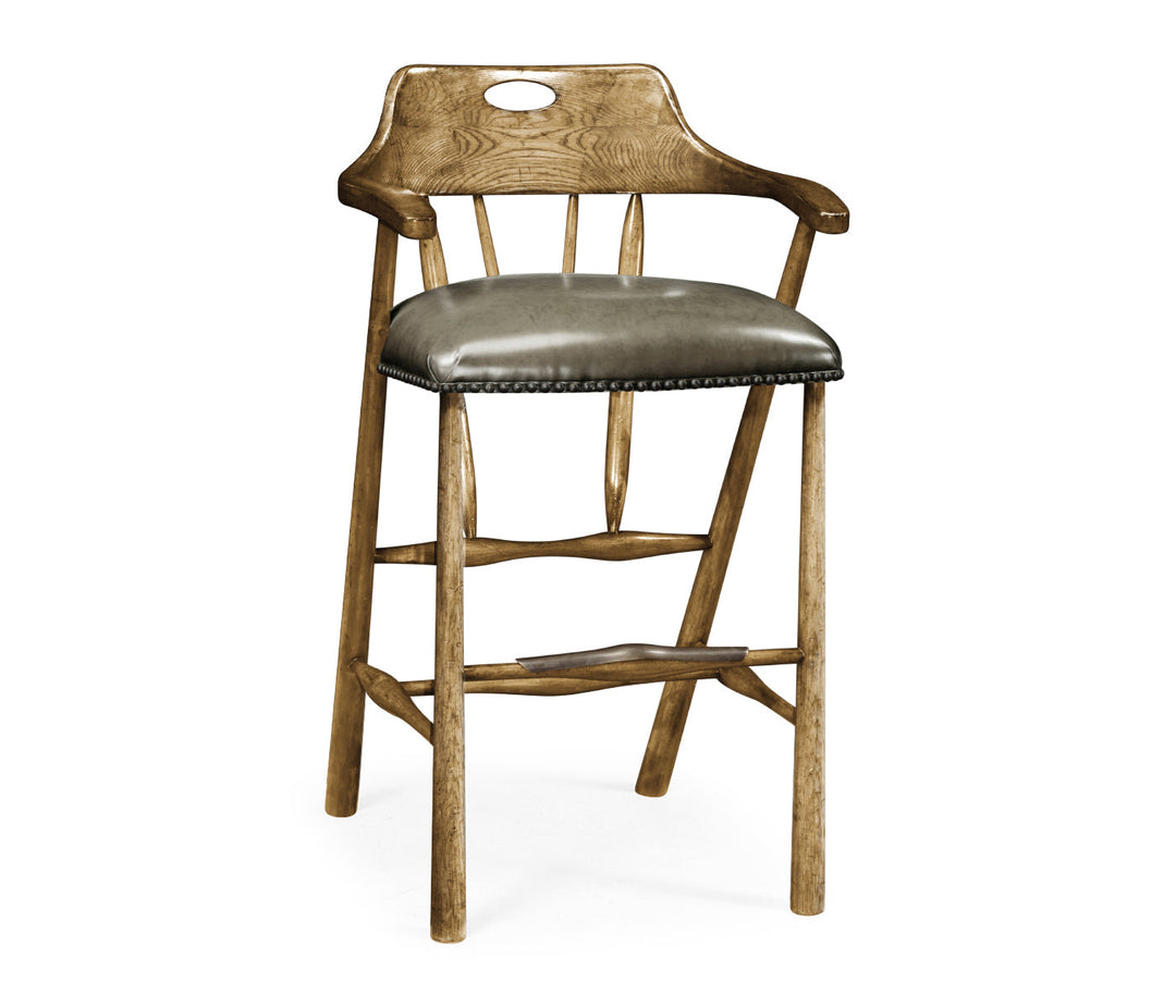 Smokers Style Medium Driftwood Bar Stool