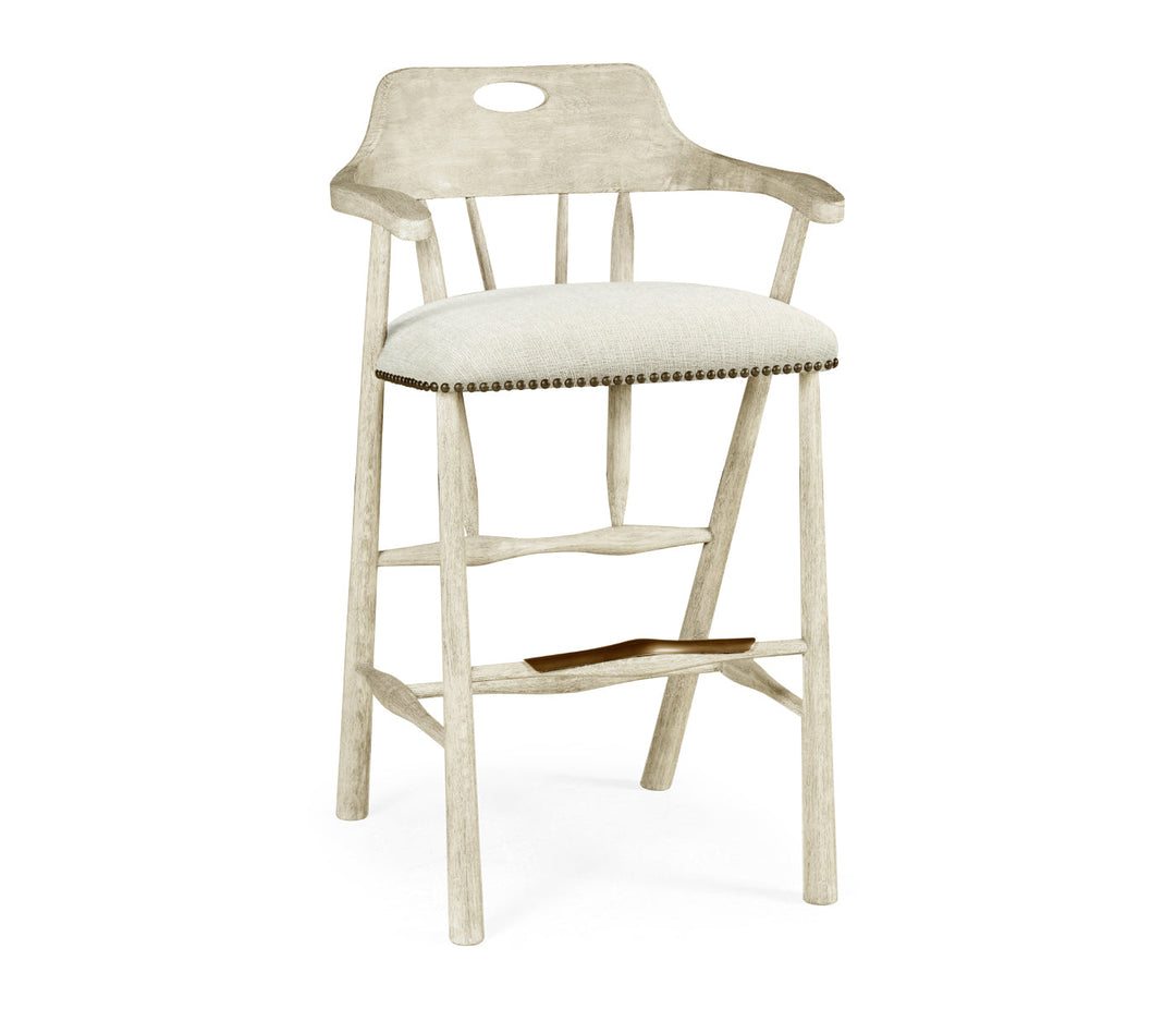 Smokers Style Whitewash Driftwood Bar Stool 495887-BS-DTW-F400