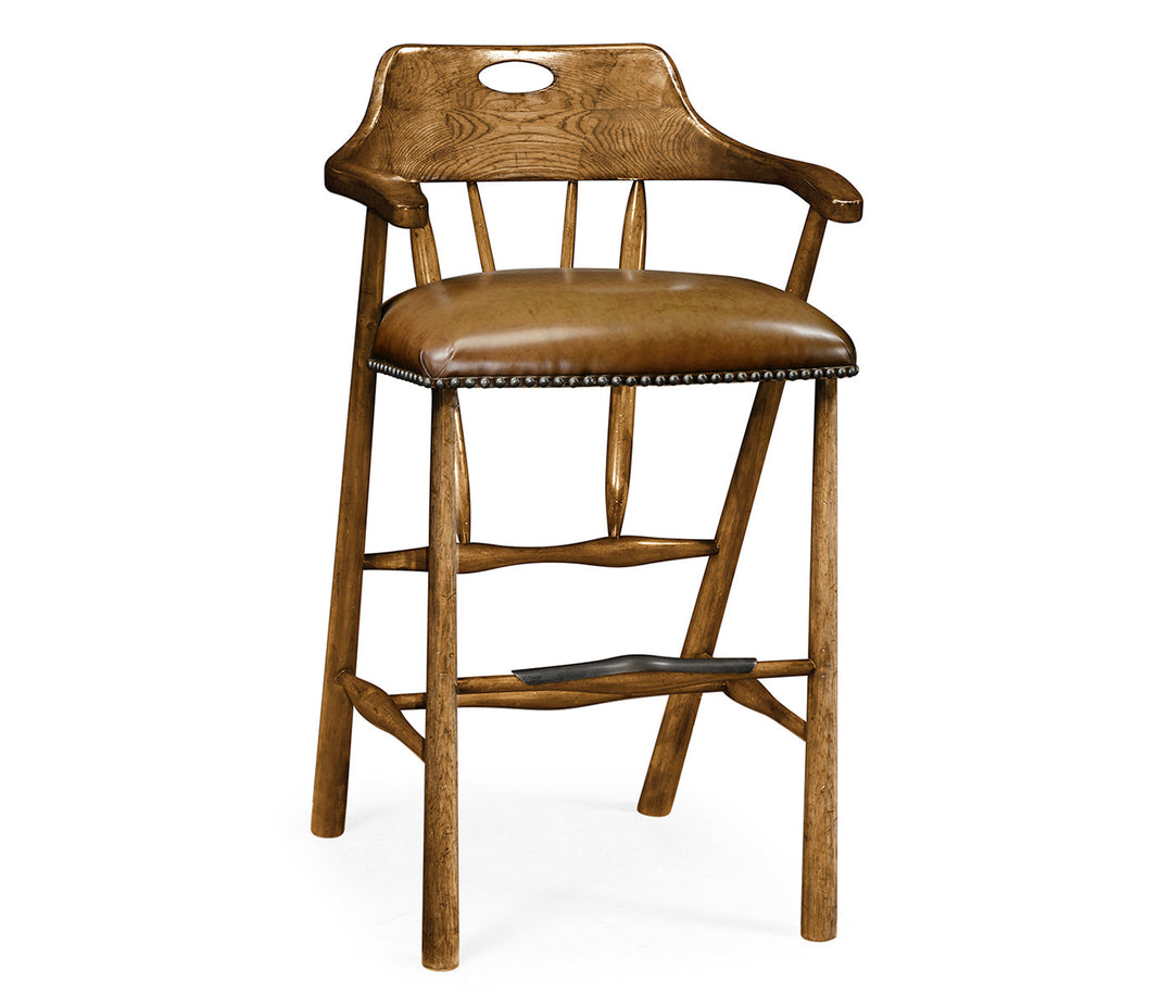 Smokers Style Light Brown Chestnut Bar Stool 495887-BS-LBC