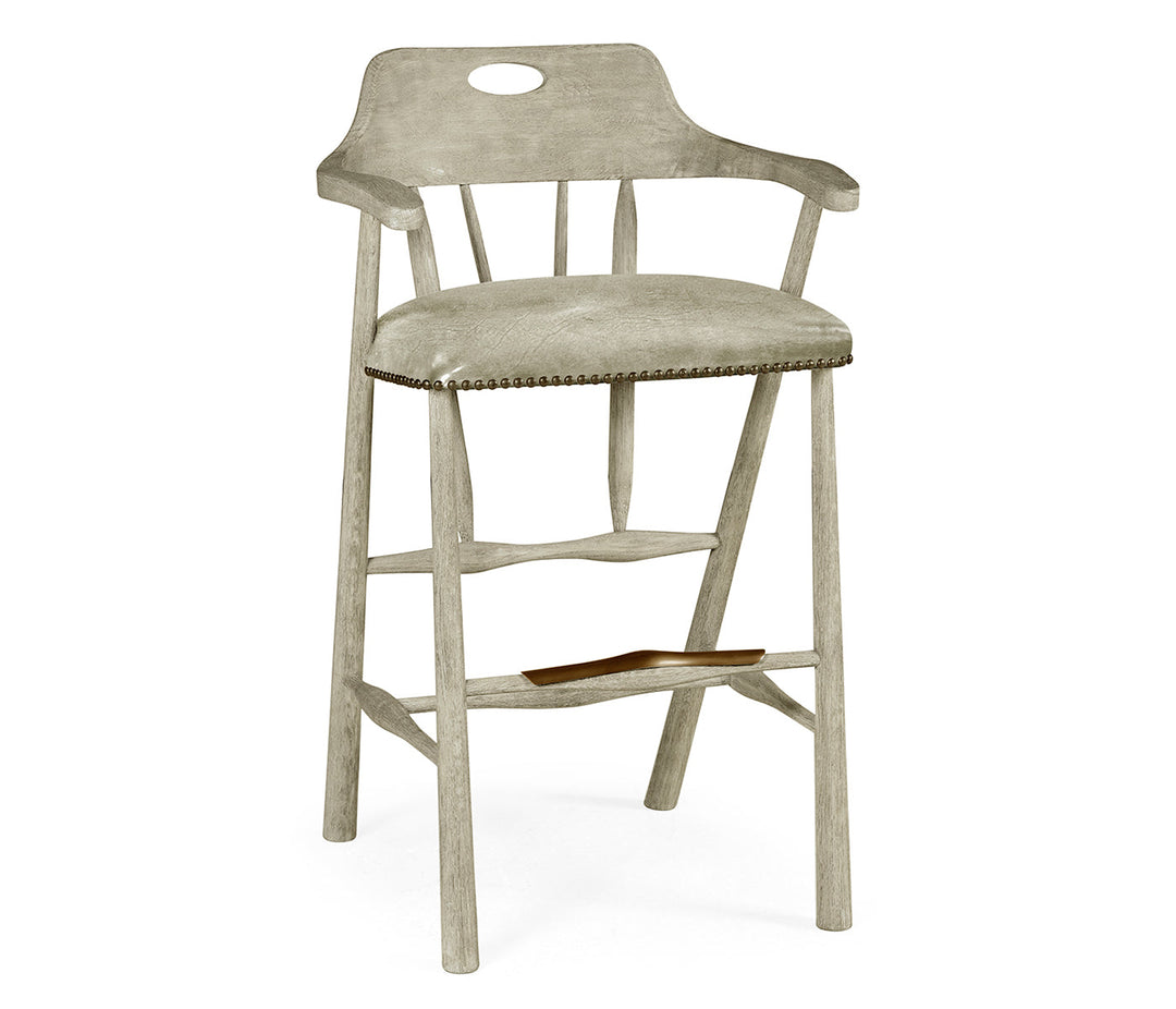 Smokers Style Rustic Grey Bar Stool