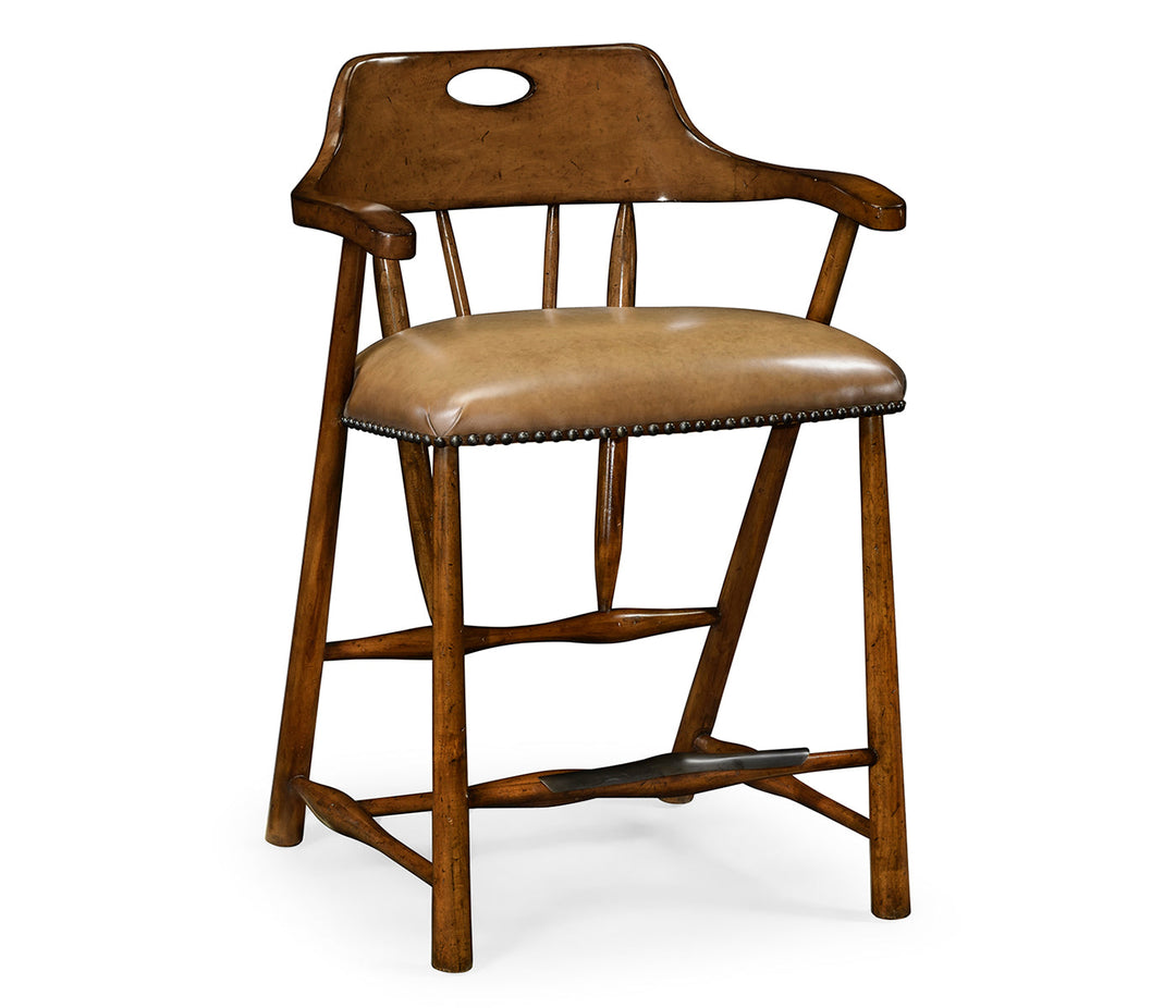 Smokers Style Country Walnut Counter Stool