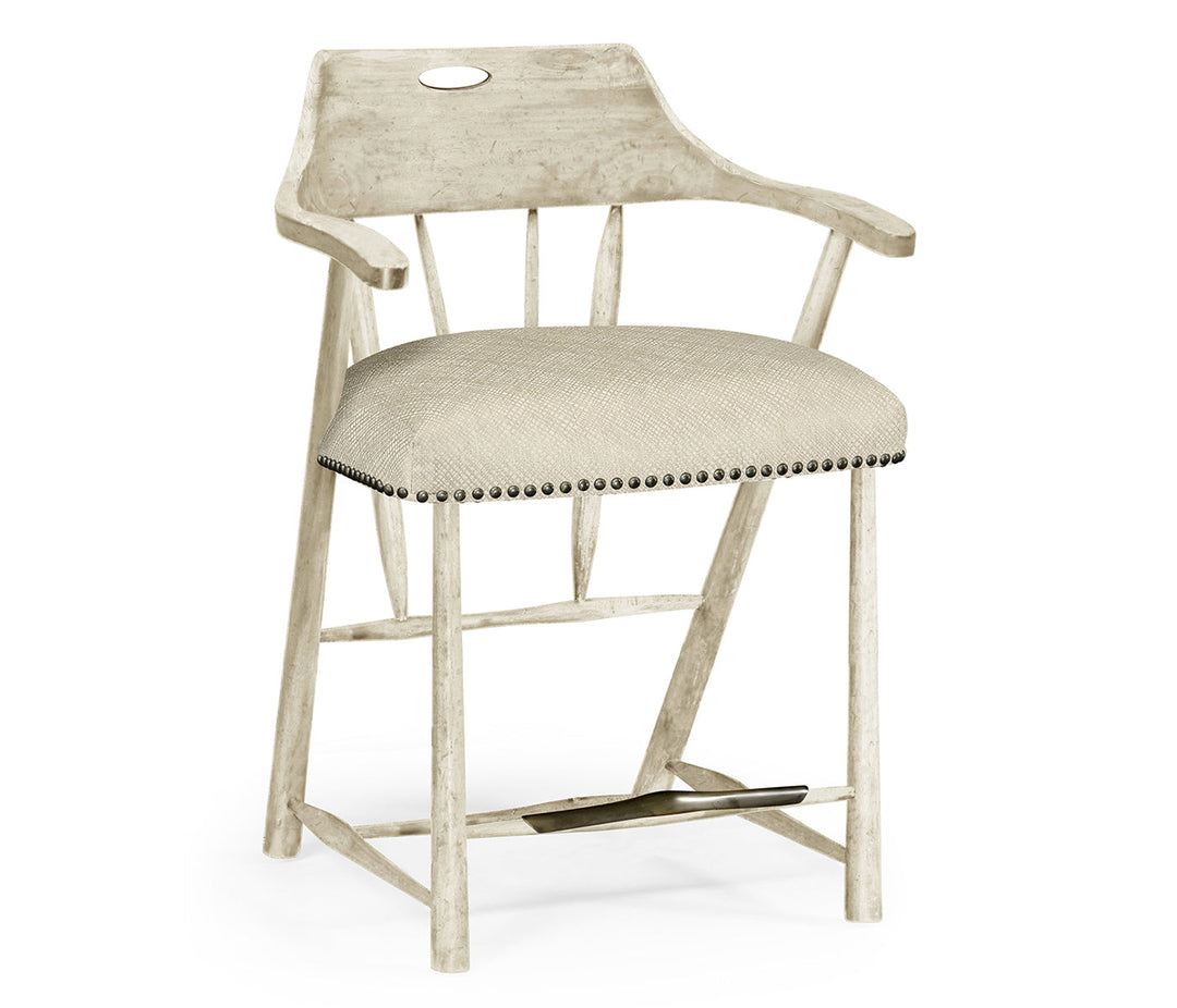 Smokers Style Whitewash Driftwood Counter Stool 495887-CS-DTW-F200