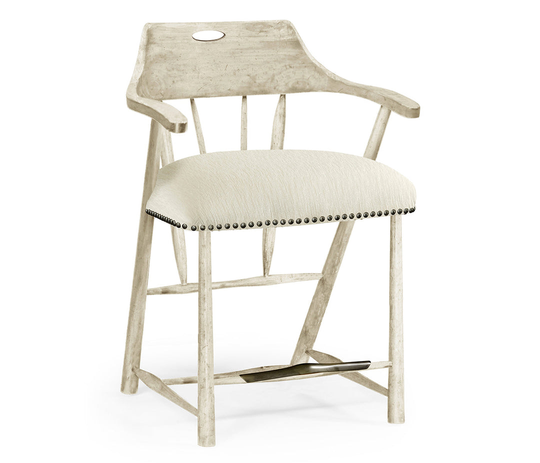 Smokers Style Whitewash Driftwood Counter Stool 495887-CS-DTW-F300