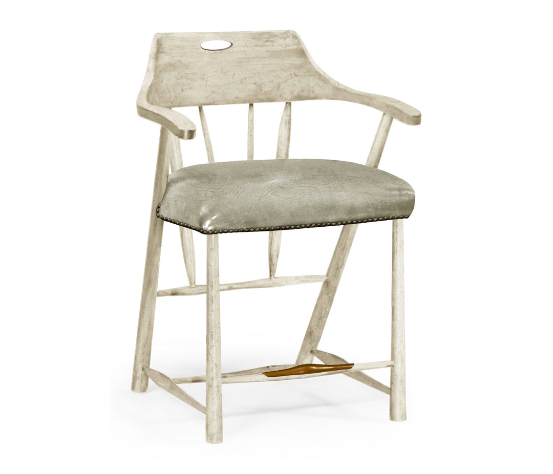 Smokers Style Whitewash Driftwood Counter Stool