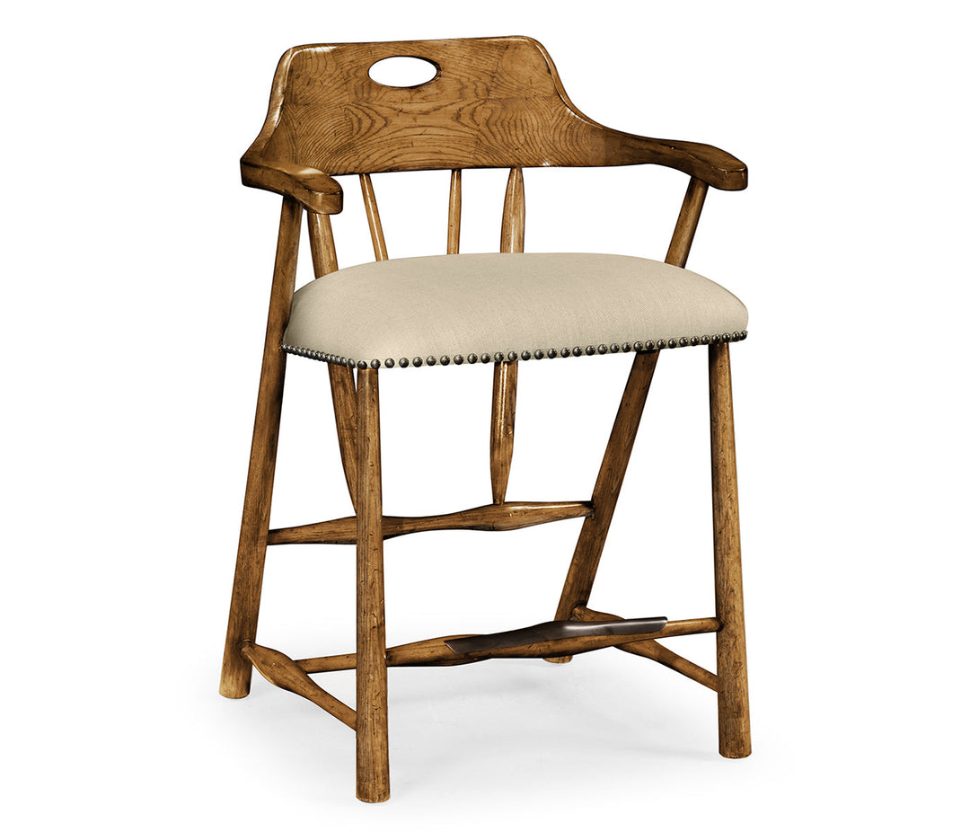 Smokers Style Light Brown Chestnut Counter Stool