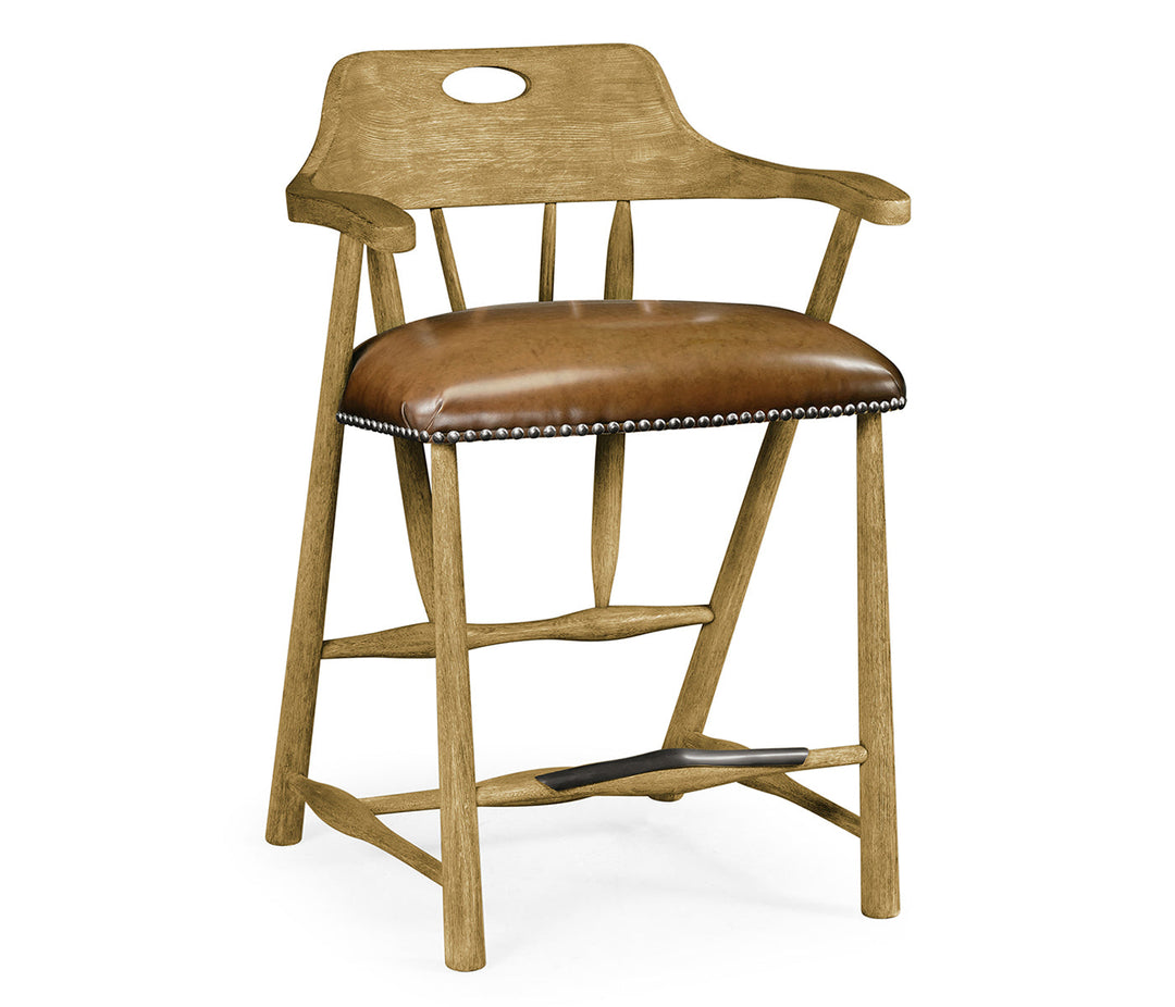 Smokers Style Natural Oak Counter Stool