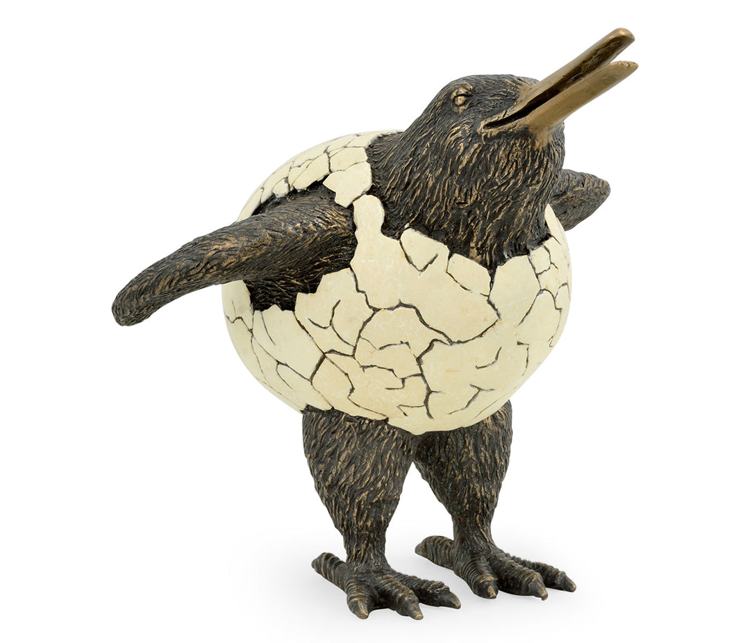 Curated Collection - Antique Dark Bronze Kiwi in Broken Eggshell