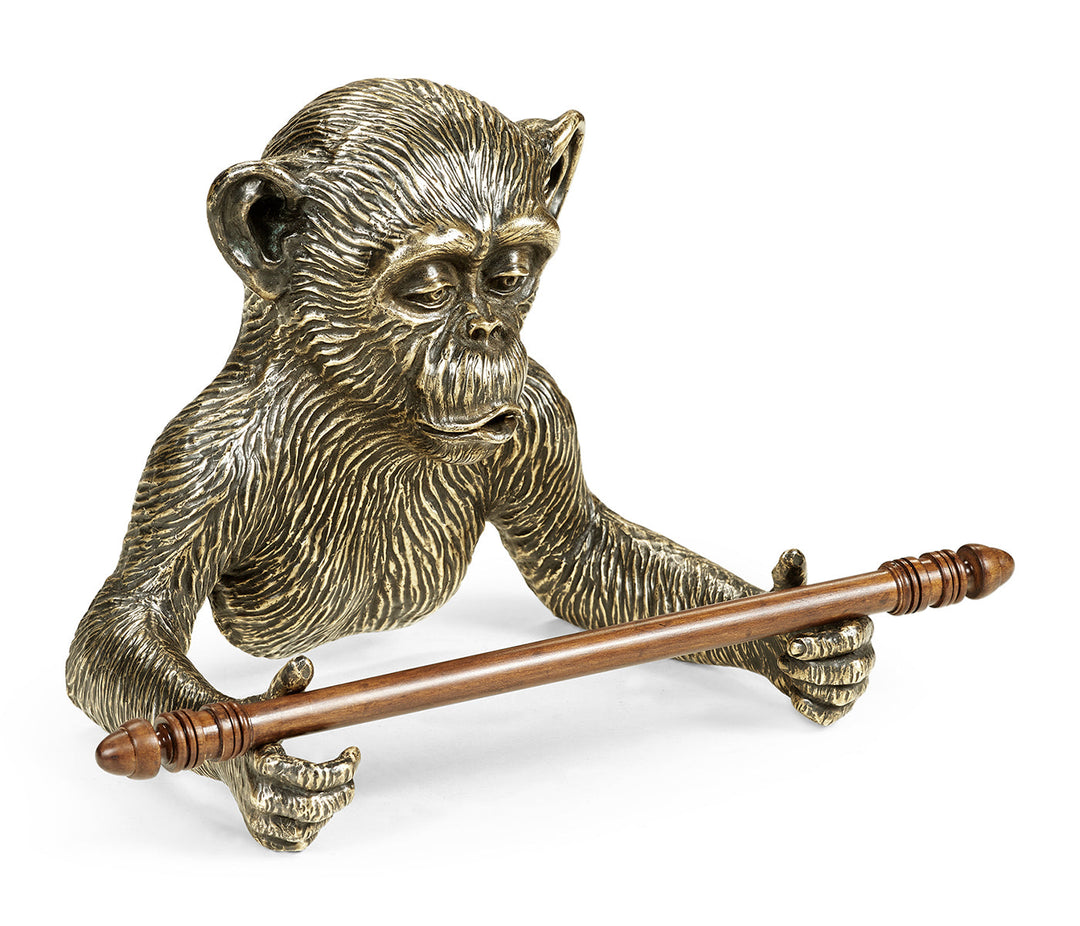 Curated Collection - Antique Dark Bronze Monkey Tissue Paper Holder