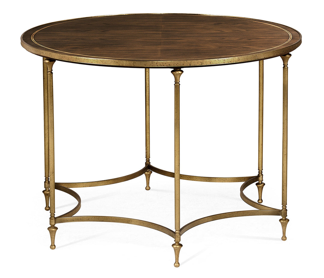 Curated Collection - Round Dark Santos & Brass Centre Table with Six Leg Base