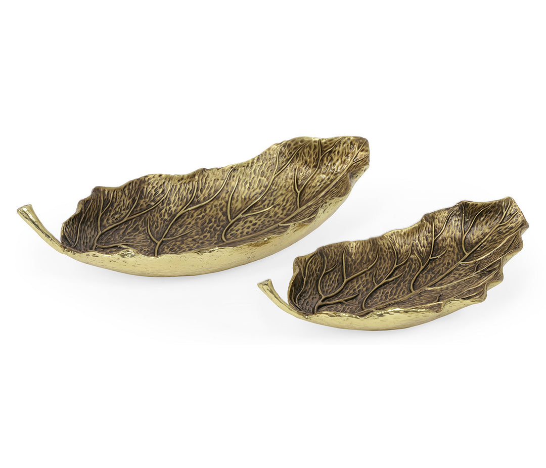 Curated Collection - Pair of Antique Brass Leaves