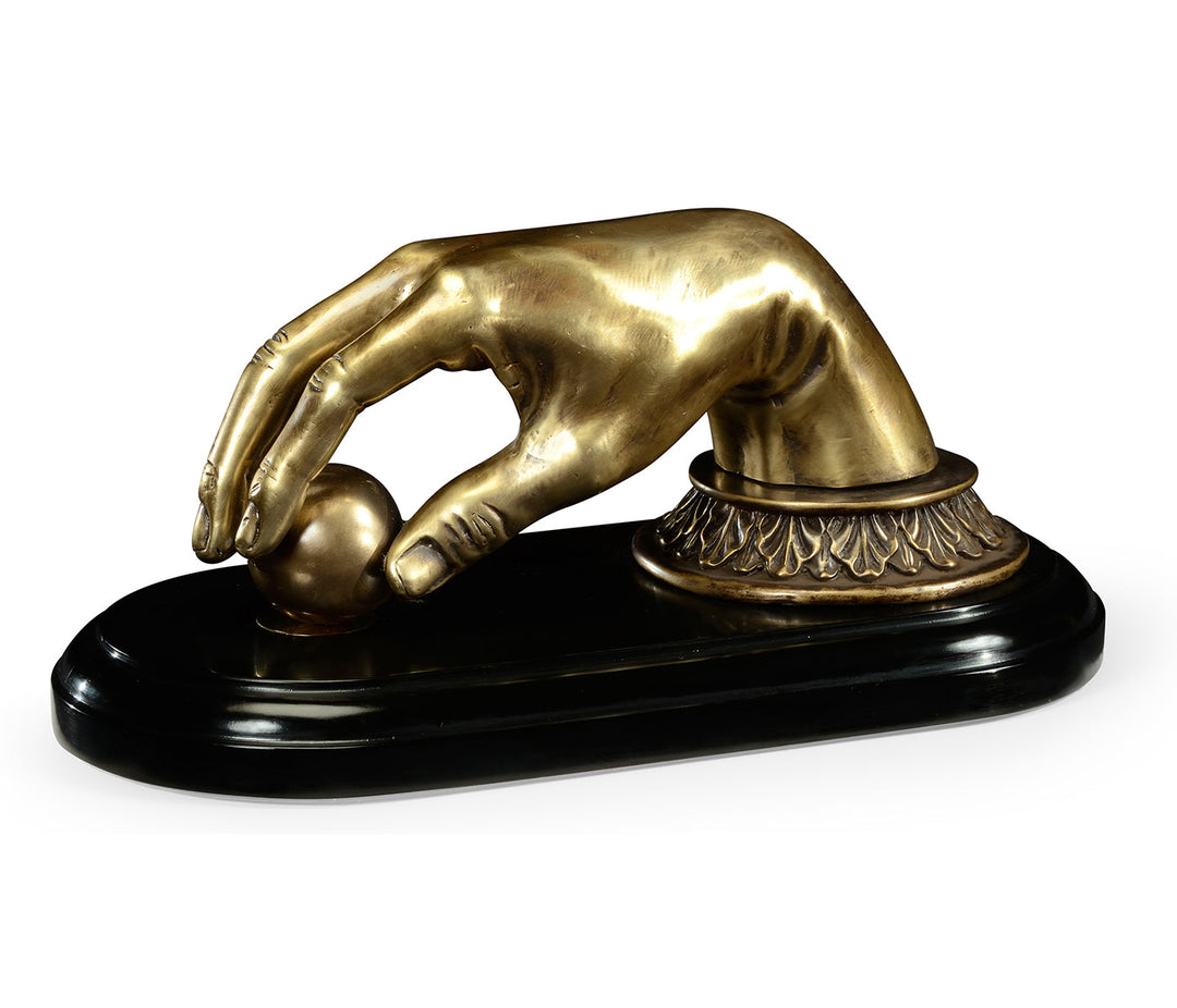 Curated Collection - Antique Brass Hand Paperweight