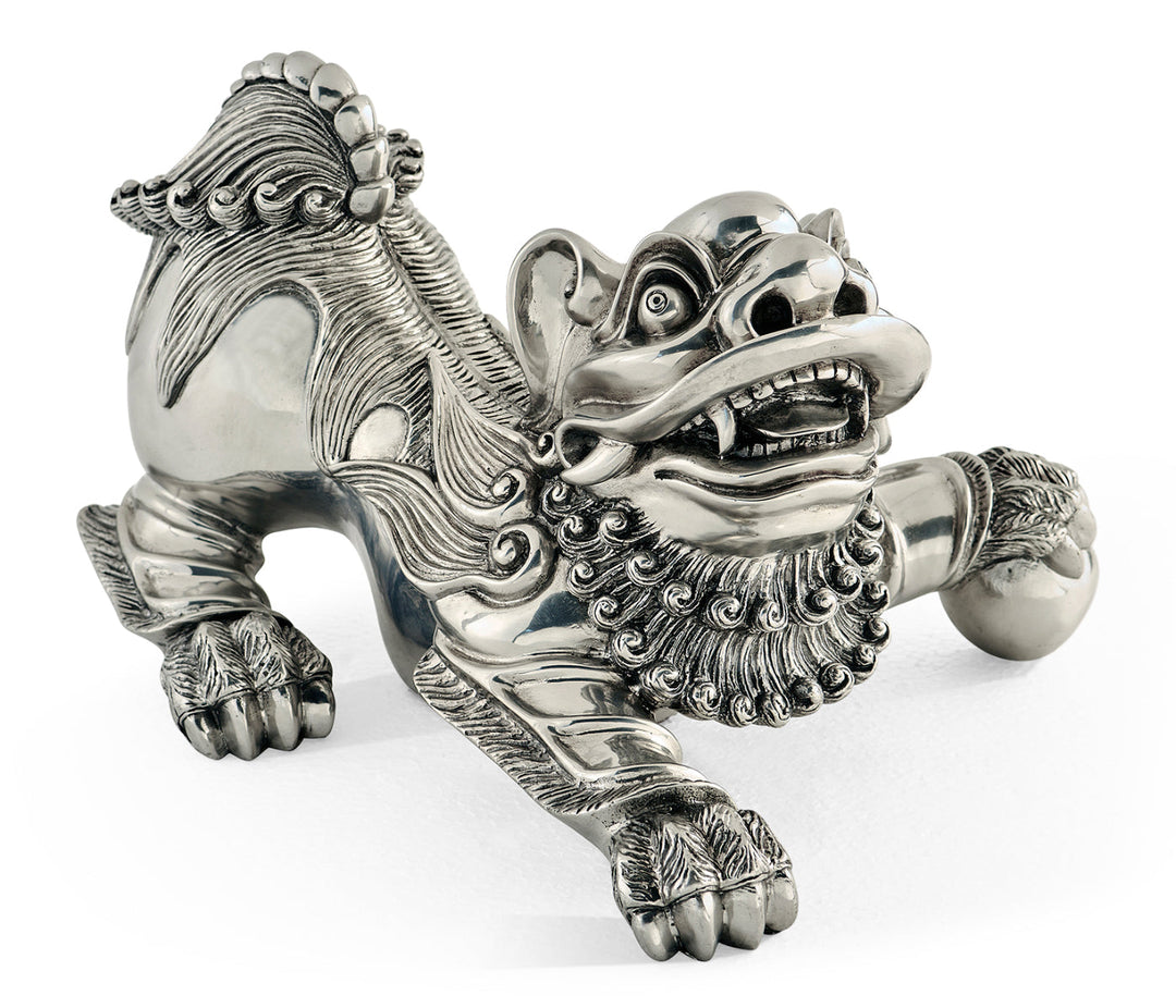 JC Modern - Indochine Collection - Antique Stainless Steel Foo Dog