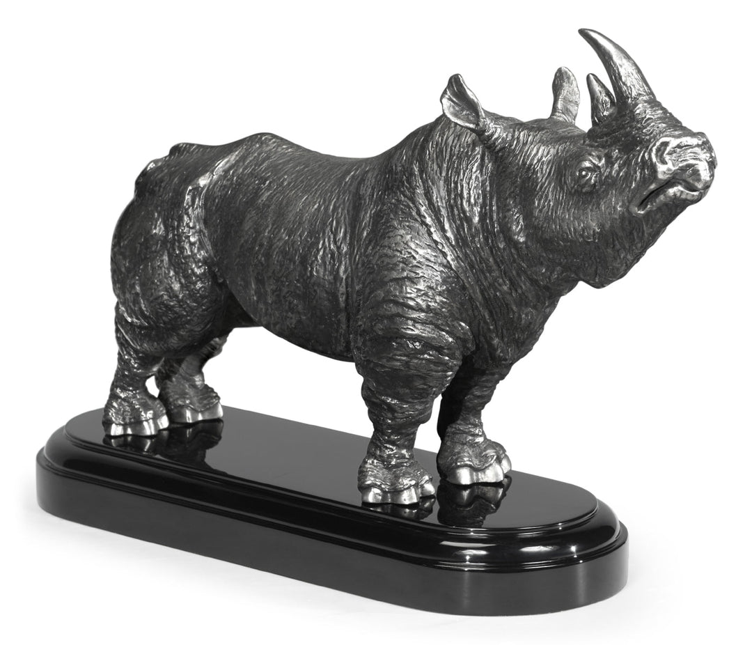 Curated Collection - Antique Stainless Steel Rhino