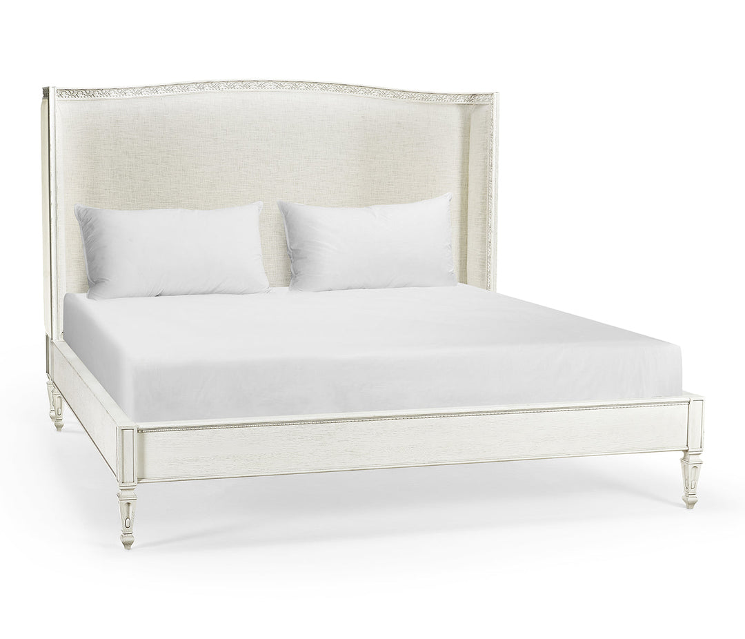 White - Antisolar Upholstered Shelter King Bed