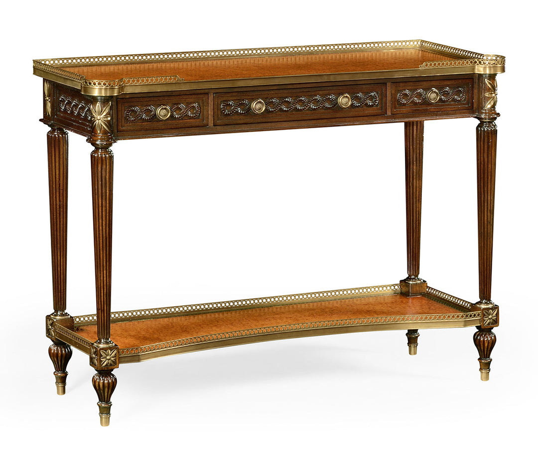 Napolean III mahogany and brass console