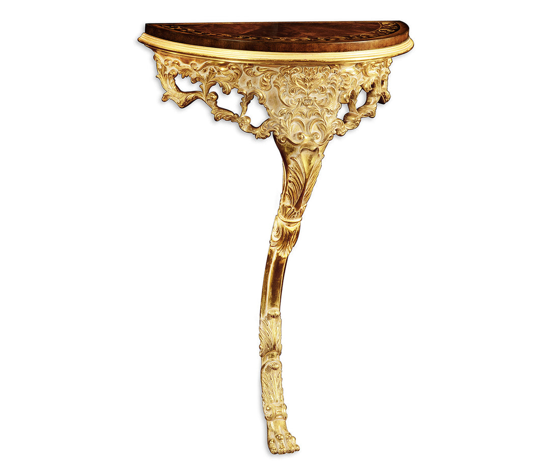 Chatsworth Collection - Carved & gilded bracket console (Mahogany top)