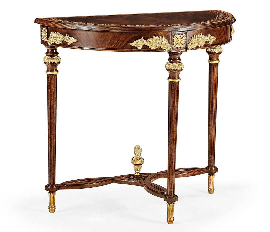 Chatsworth Collection - Napoleon III mahogany demilune console with gilded details