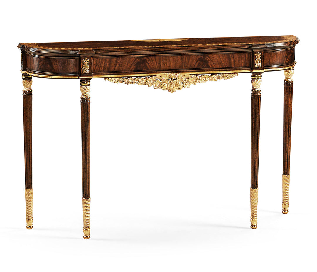 Chatsworth Collection - Louis IV style narrow mahogany & gilded console