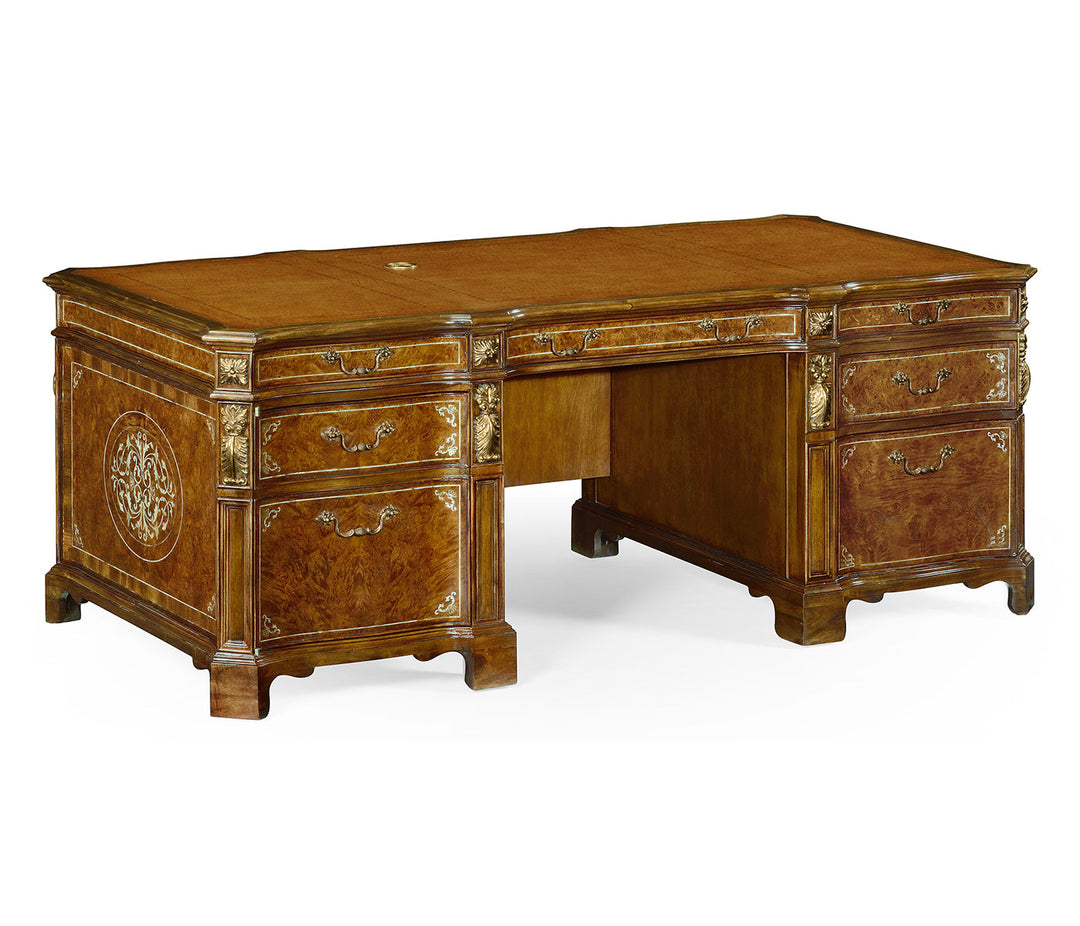 Duchess Collection - Burl & Mother of Pearl Faux Partners Desk