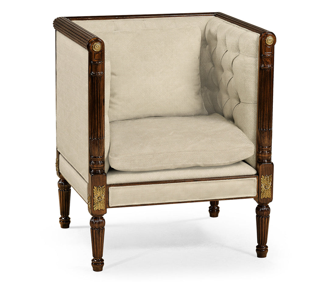 Chatsworth Collection - Regency Style Club Chair with Brass Detailing