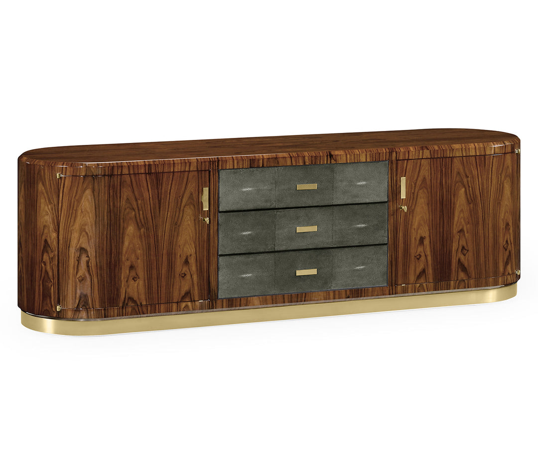 JC Modern - Santos Collection - Art Deco High Lustre Rosewood TV Entertaiment