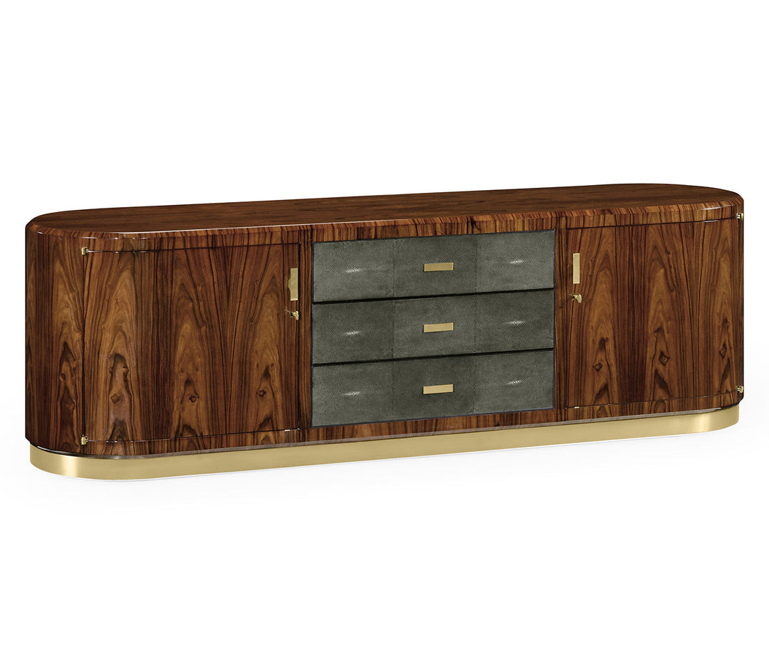 JC Modern - Santos Collection - Art Deco Satin Rosewood TV Entertaiment