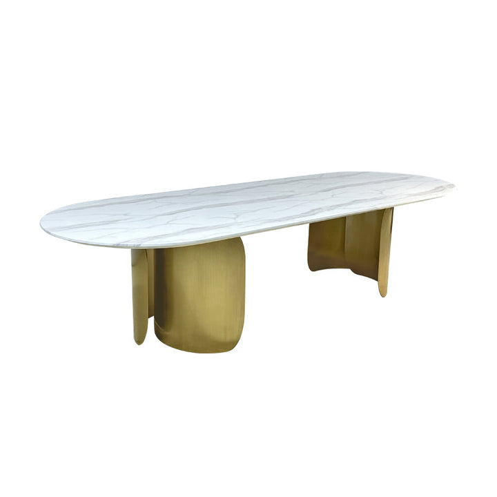 Oval Marble Dining Table -8 Persons