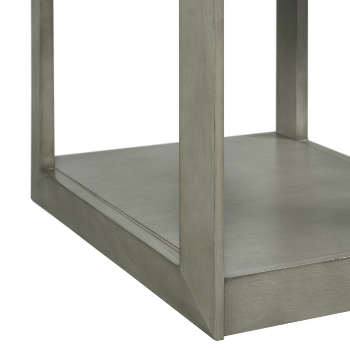 Gordon Rectangular End Table In Grey