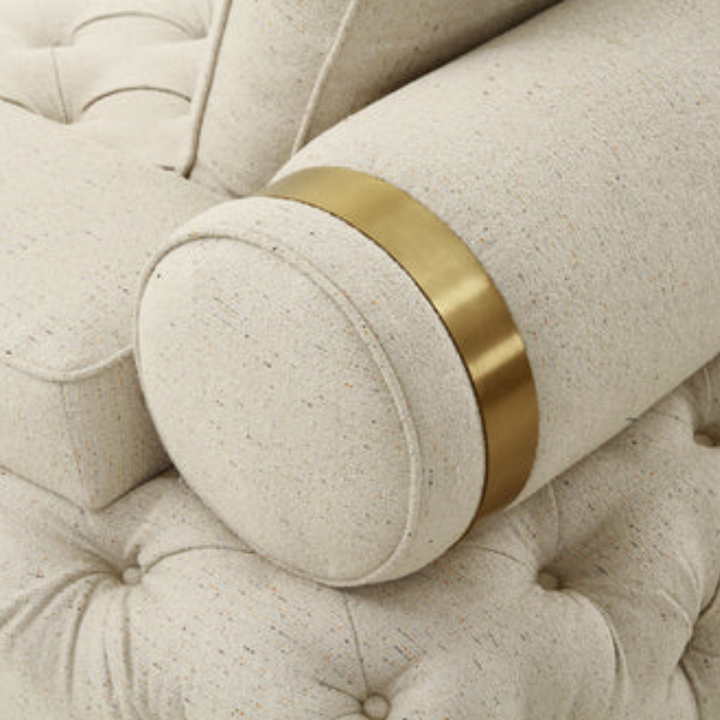 Tufting Beige 3 Seater Sofa