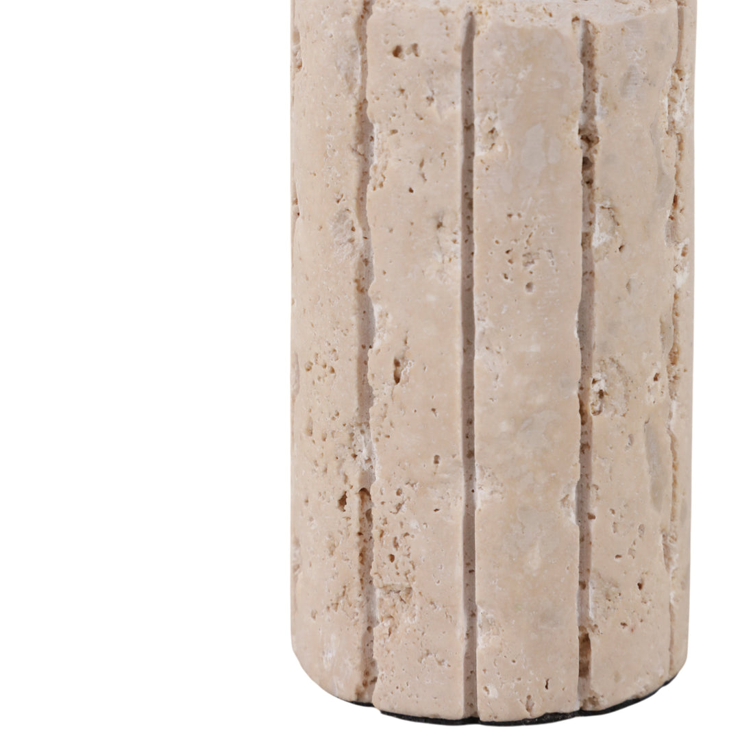 5X2" RAW EDGE TRAVERTINE TAPER HOLDER, TAN