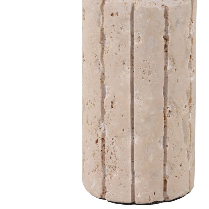 5X2" RAW EDGE TRAVERTINE TAPER HOLDER, TAN