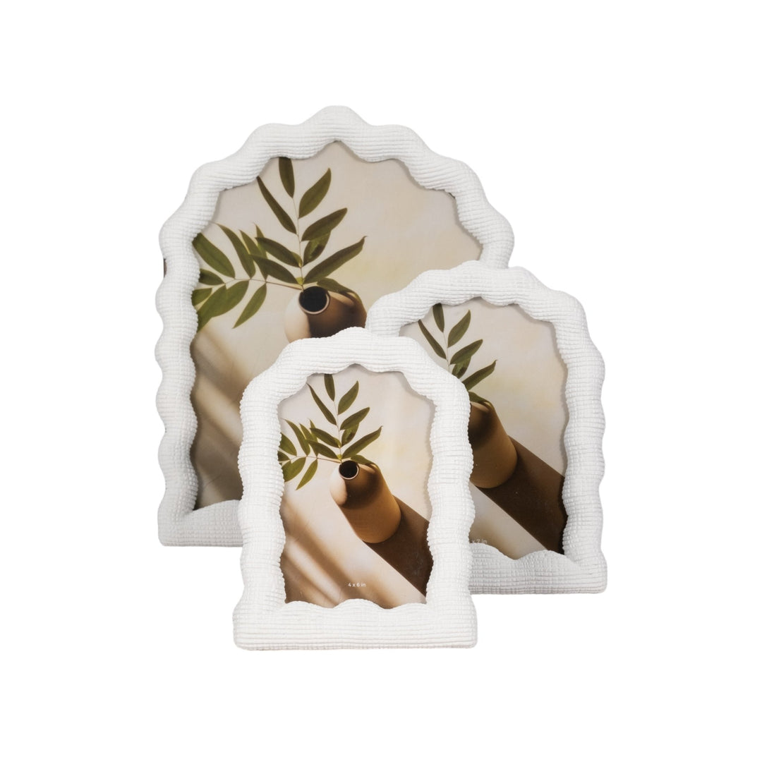 4x6 Wavy Arch Photo Frame, White