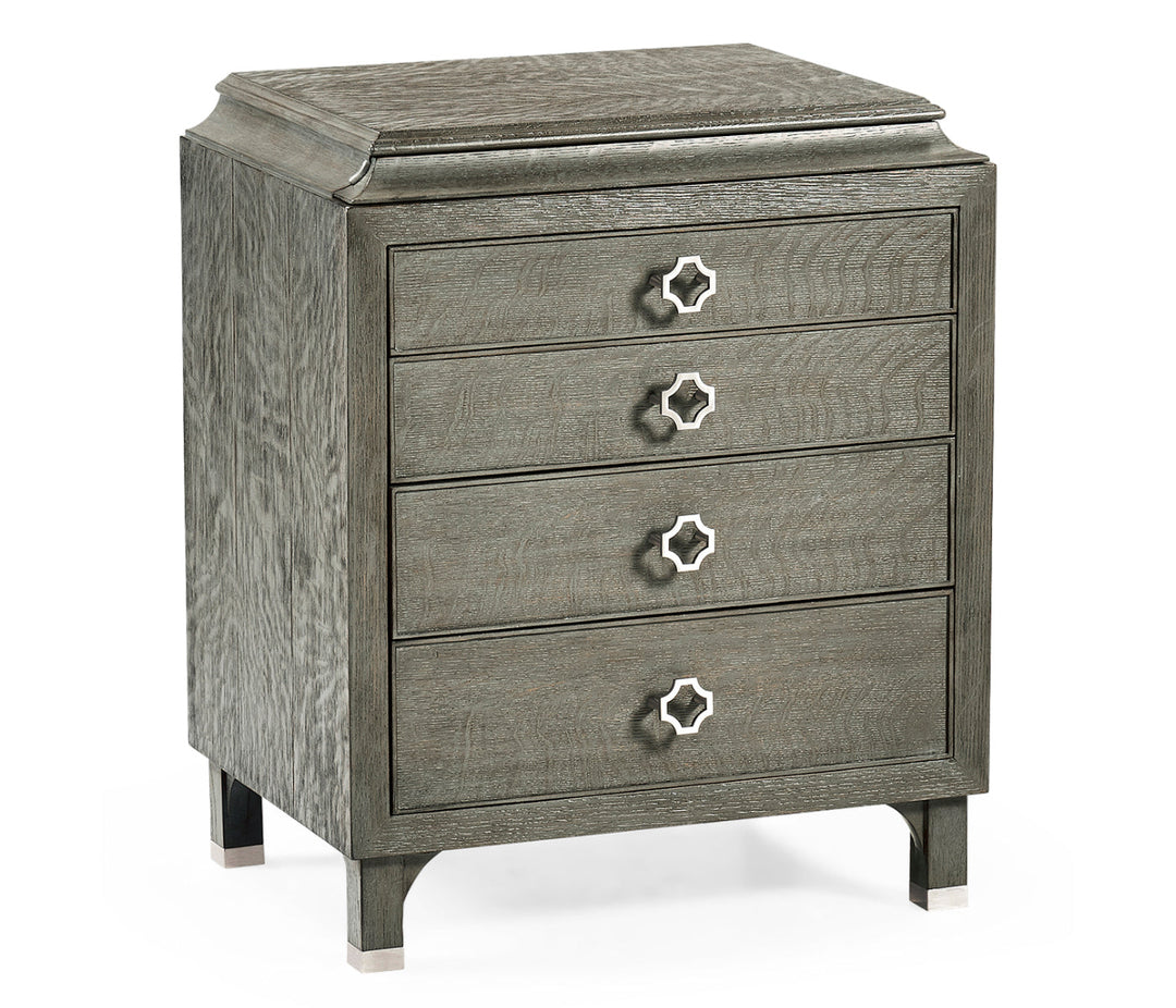 JC Modern - Corniche Collection - Small Pewter Oak Chest of Drawers