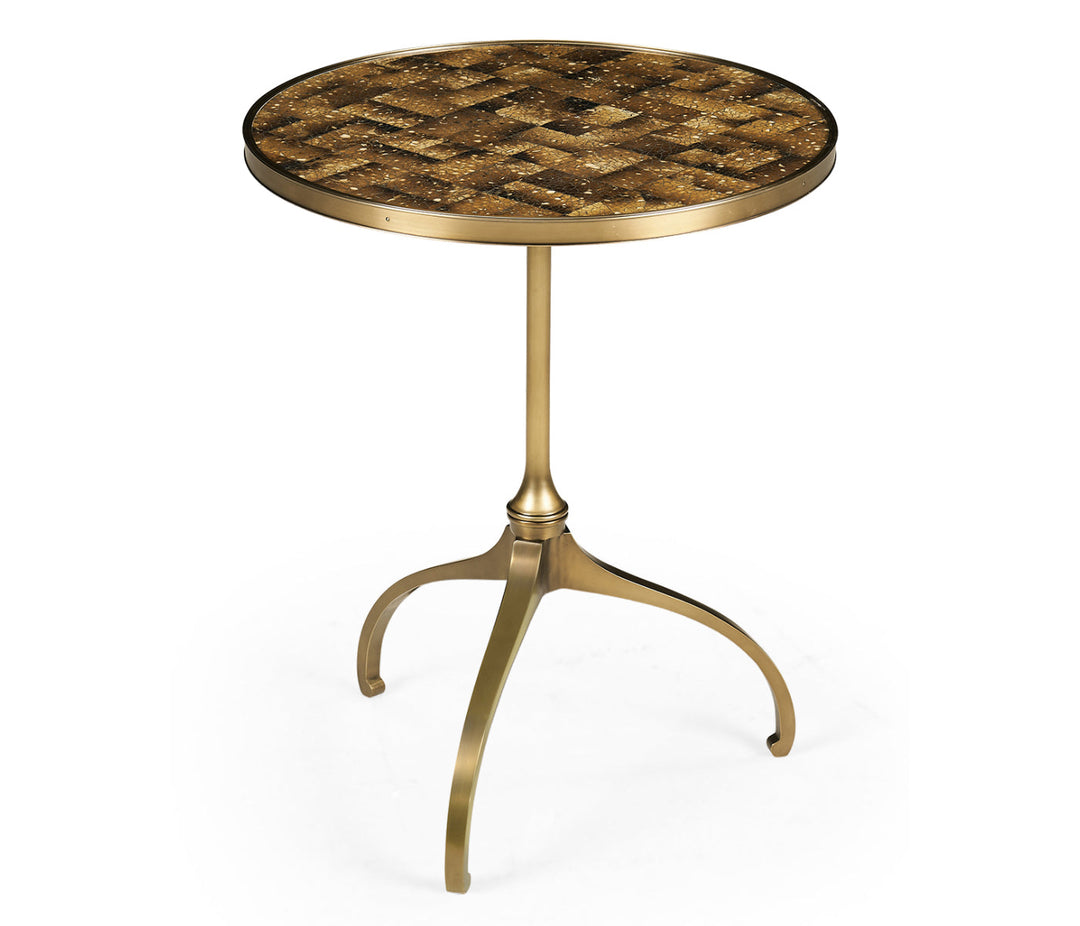 JC Modern - Eclectic Collection - Round Dark Brown Eggshell Side Table