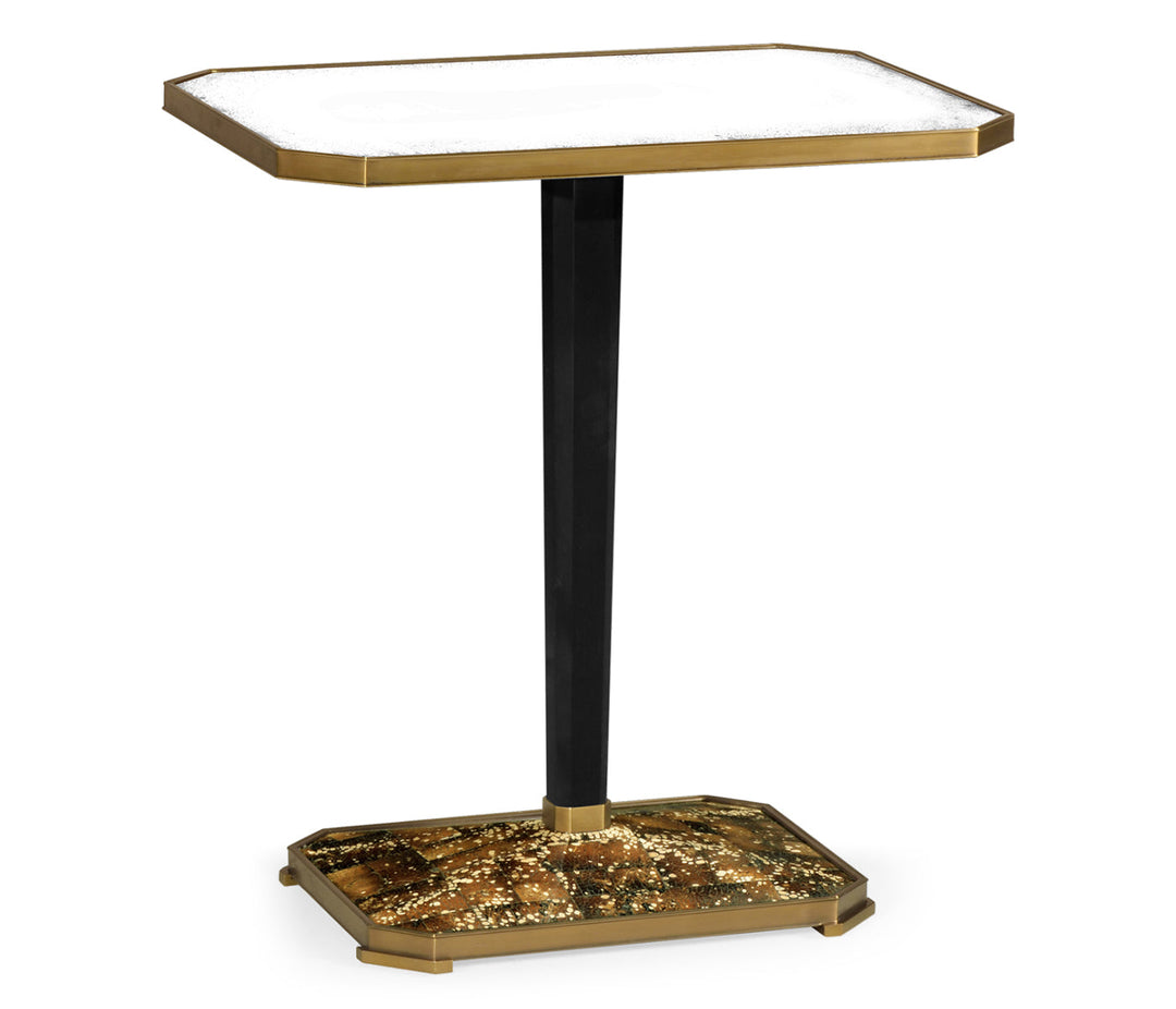 JC Modern - Eclectic Collection - Rectangular Eggshell & Antique Mirror Side Table