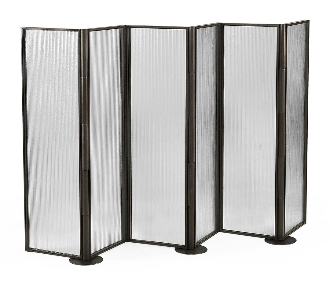 JC Modern - Langkawi Collection - Dark Brown Ash & Grooved Glass Screen