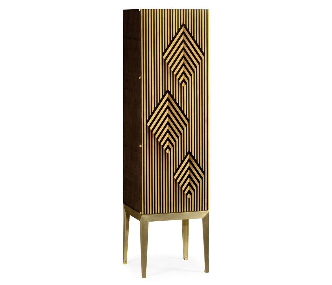 JC Modern - Op Art Collection - Op Art Diamond Bright Satinwood Left Drinks Cabinet