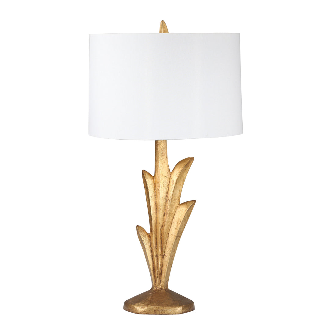 RESIN 29" LEAF TABLE LAMP, GOLD