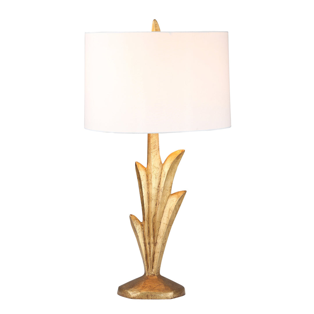 RESIN 29" LEAF TABLE LAMP, GOLD