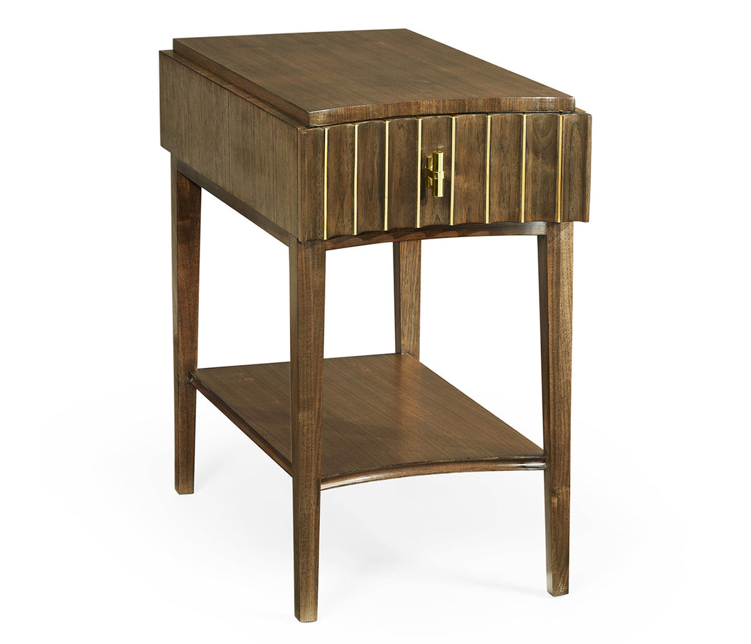 JC Modern - Cosmo Collection - Rectangular Autumn Walnut Reeded End Table