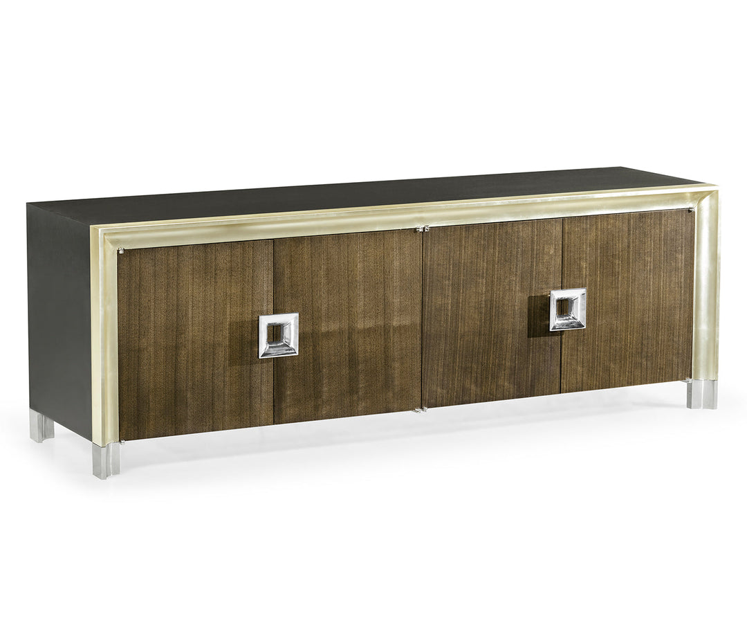 JC Modern - Gatsby Collection - Gatsby Walnut and Silver-Leaf Credenza