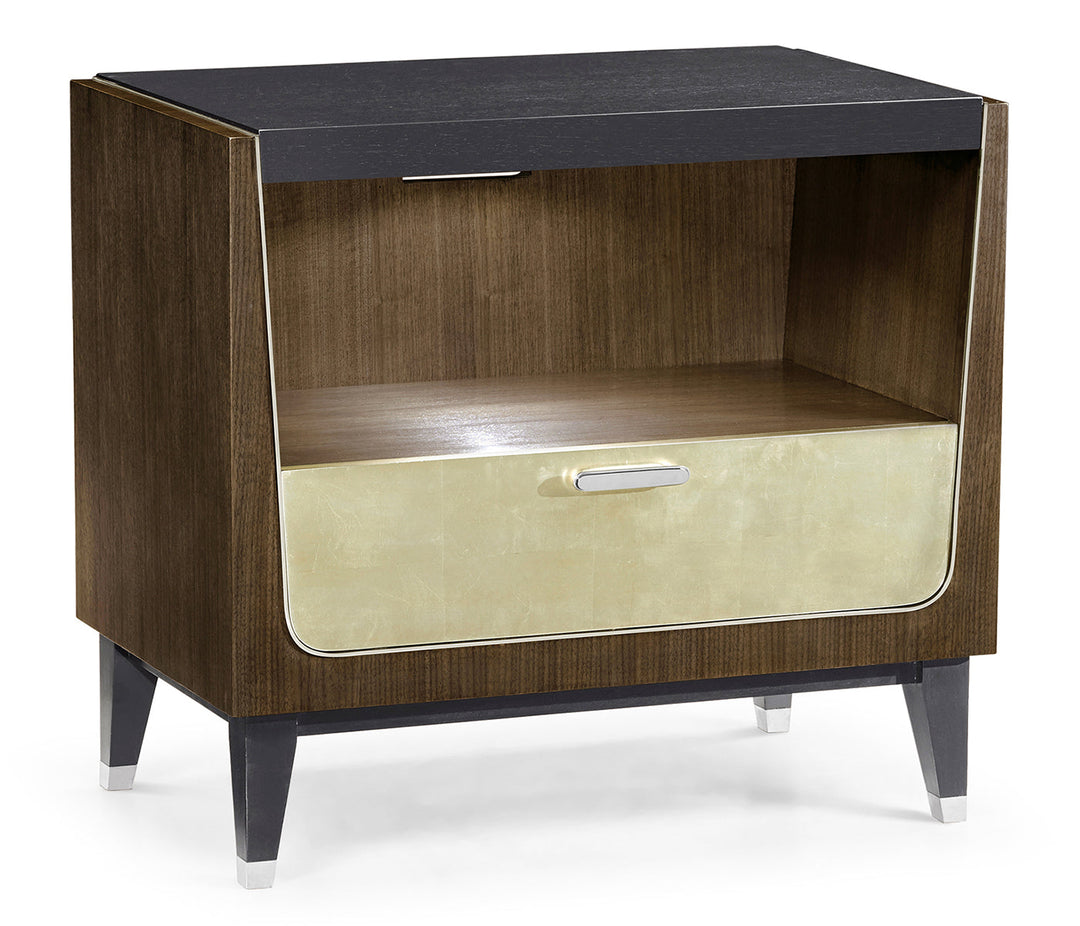 JC Modern - Gatsby Collection - Gatsby Champagne Silver-Leaf Bedside Cabinet